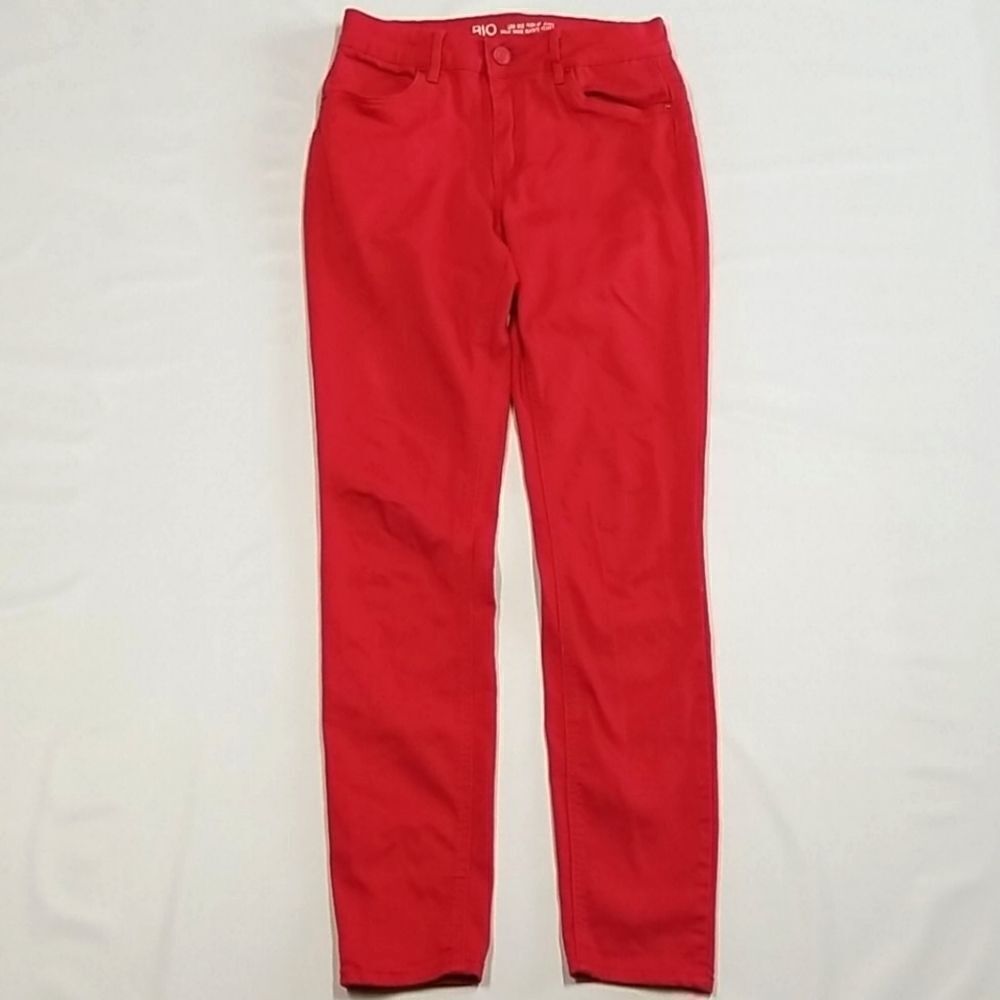 Rio Jeans Women's Size 7 Low Rise Push Up Red Ankle Jeans Your A Total Babe